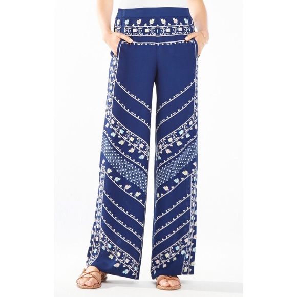 BCBGMaxAzria Navy Print Pants - Picture 2 of 4